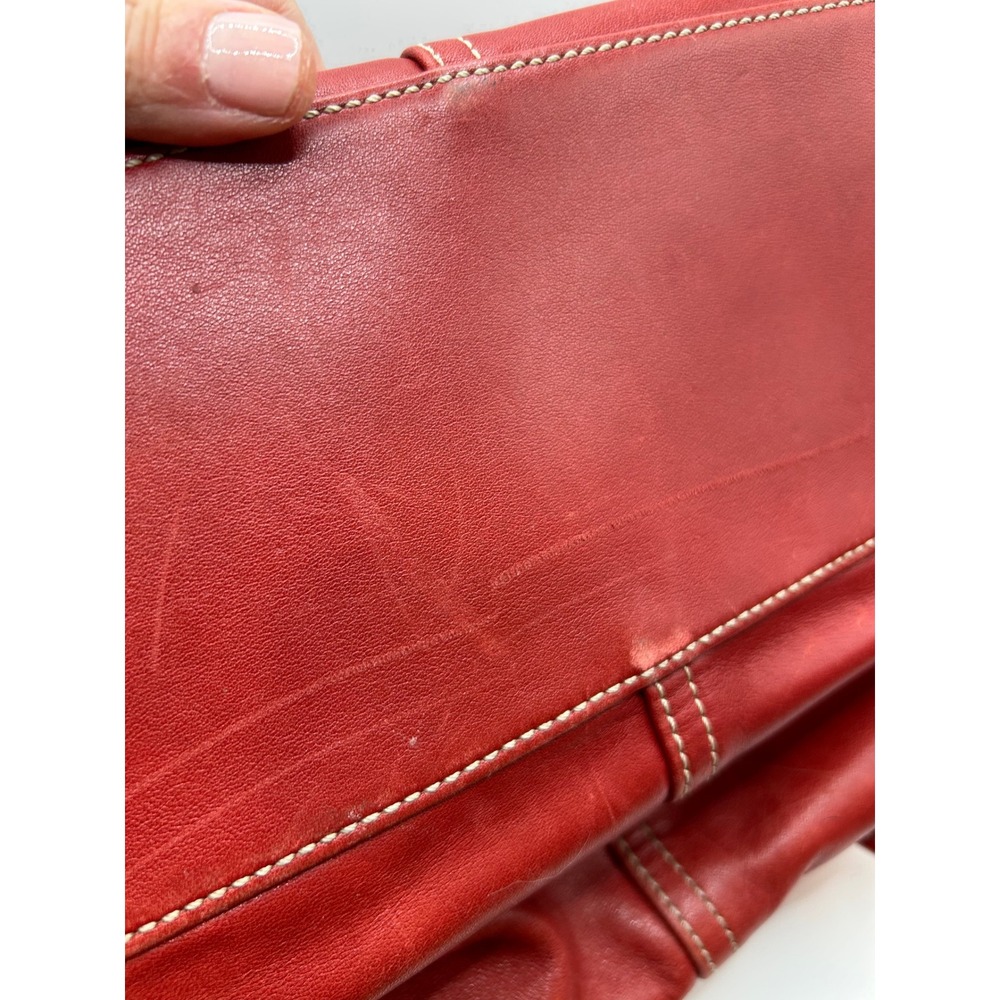 Vintage 90's Coach Red Leather‎ Shoulder Purse USA Made y2k - Picture 9 of 16